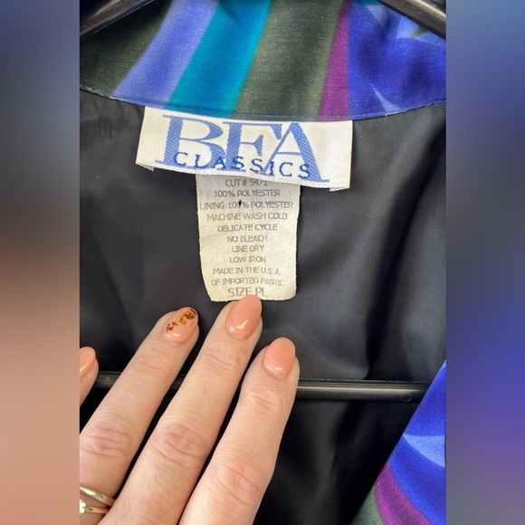 Vintage 80s 90s Polyester Boxy Dressy Festival Abstract Disco Blazer Jacket - Picture 12 of 15